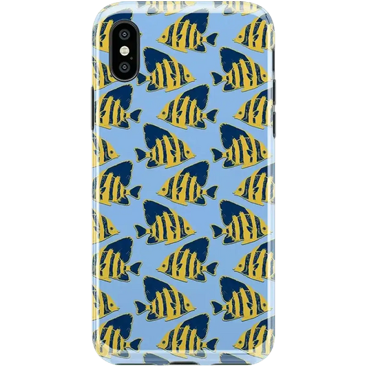 Something's Fishy | Navy Blue & Yellow Fish Print Case
