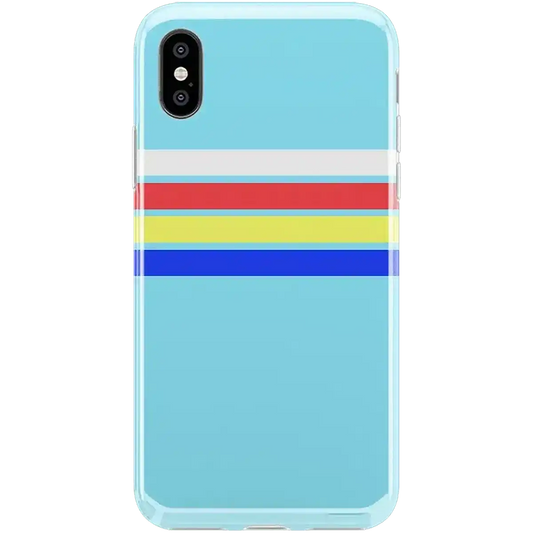 Totally Groovy | Teal Rainbow Stripes Color Block Case