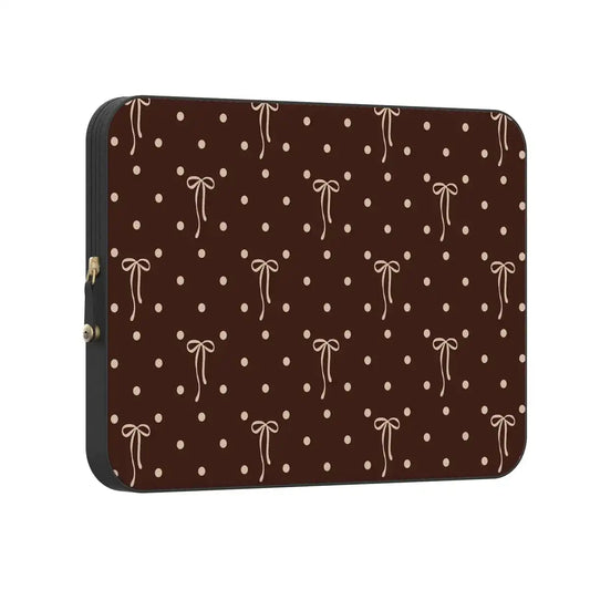 Teddy Bows | Brown Polka Dot Laptop Case