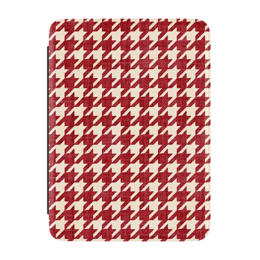 Scarlet Stitch | Red Houndstooth Kindle Case