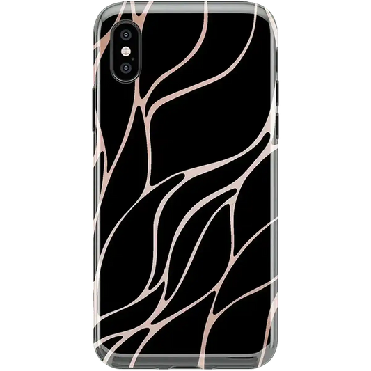 Midnight Ride | Black and Gold Metallic Waves Case